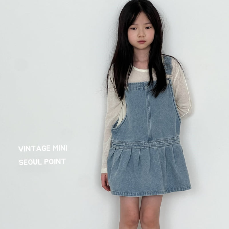 Minipoint - Korean Children Fashion - #kidzfashiontrend - Frill Denim Suspenders One-piece - 11