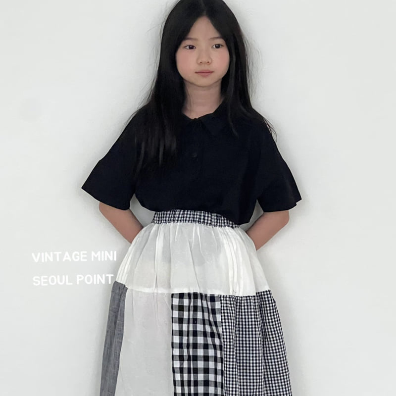 Minipoint - Korean Children Fashion - #kidzfashiontrend - Checked Felt Skirt - 10