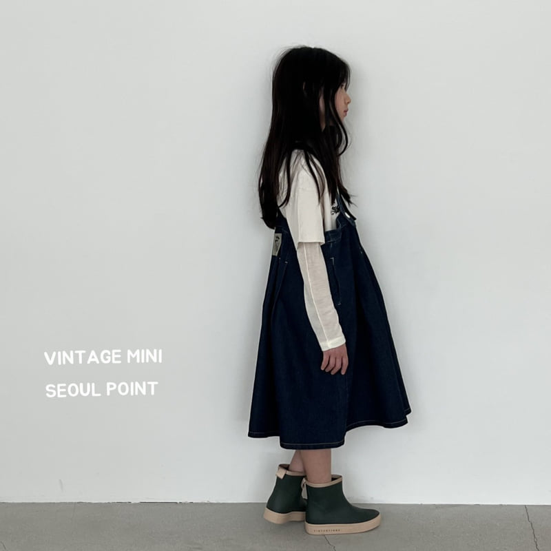 Minipoint - Korean Children Fashion - #kidzfashiontrend - Back Embroidered Suspender Skirt - 9