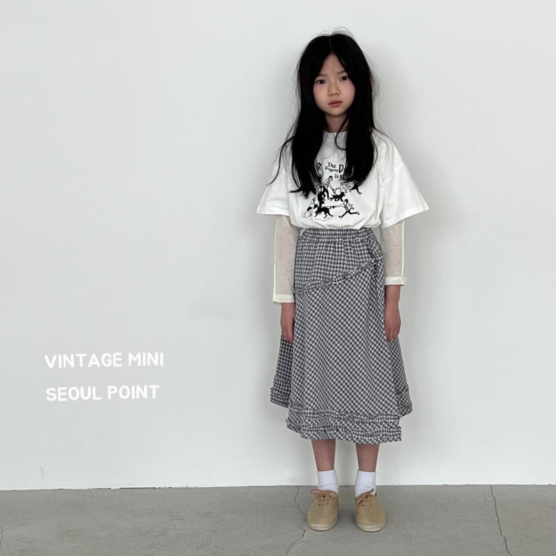 Minipoint - Korean Children Fashion - #kidzfashiontrend - Frill Padded Check Skirt - 5