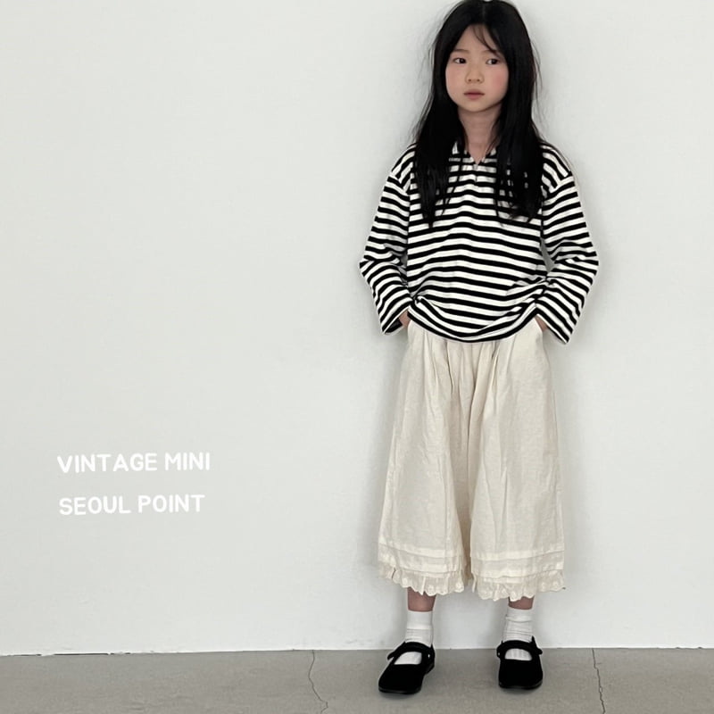 Minipoint - Korean Children Fashion - #kidzfashiontrend - Lace Pleated Wide Pants - 8