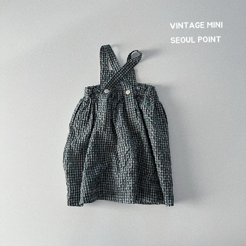 Minipoint - Korean Children Fashion - #kidzfashiontrend - Check Frill Suspenders One-piece