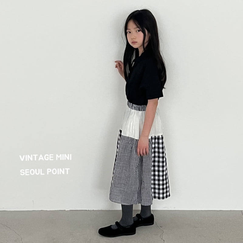 Minipoint - Korean Children Fashion - #littlefashionista - Checked Felt Skirt - 12