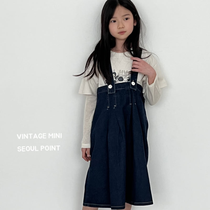 Minipoint - Korean Children Fashion - #littlefashionista - Back Embroidered Suspender Skirt - 11
