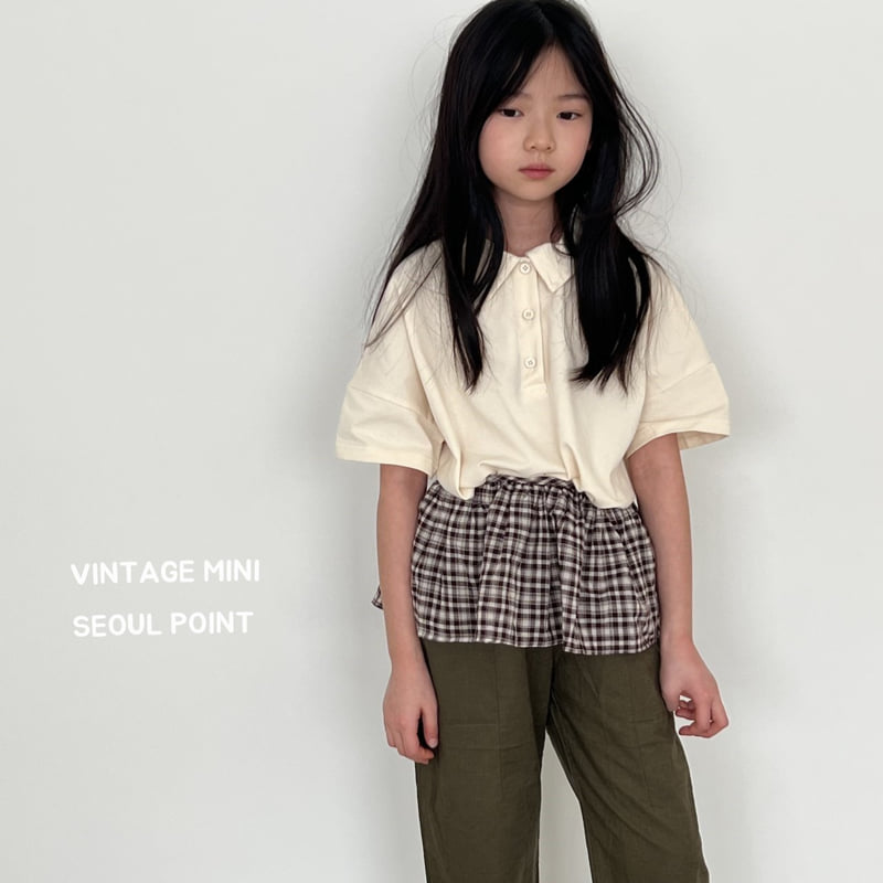 Minipoint - Korean Children Fashion - #littlefashionista - Check Brown Apron - 5