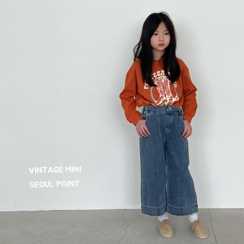 Minipoint - Korean Children Fashion - #littlefashionista - Pintuck Denim Pants - 6
