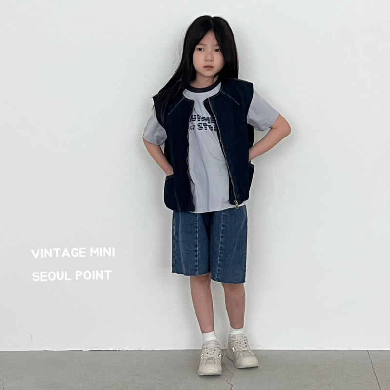 Minipoint - Korean Children Fashion - #magicofchildhood - Zipper Denim Vest - 10