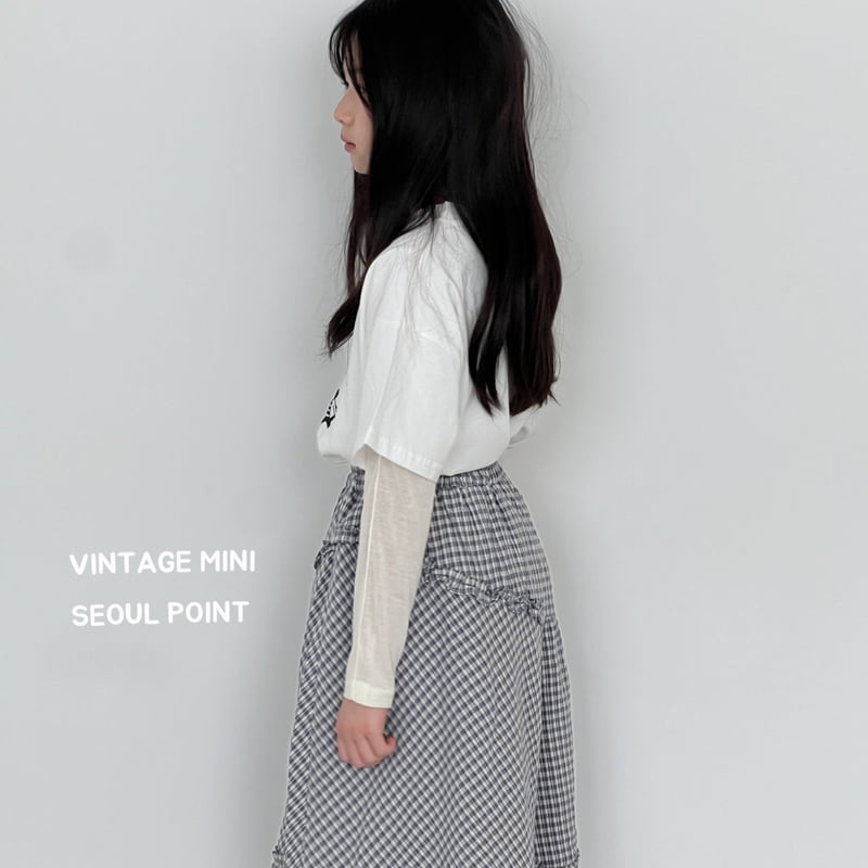 Minipoint - Korean Children Fashion - #minifashionista - Frill Padded Check Skirt - 9