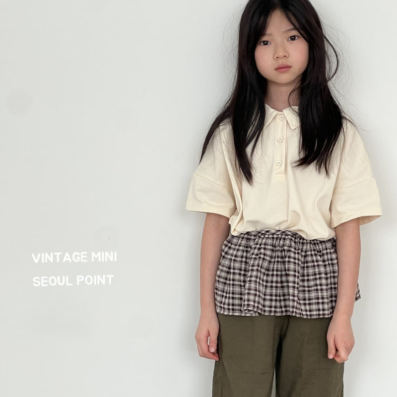 Minipoint - Korean Children Fashion - #minifashionista - Check Brown Apron - 7