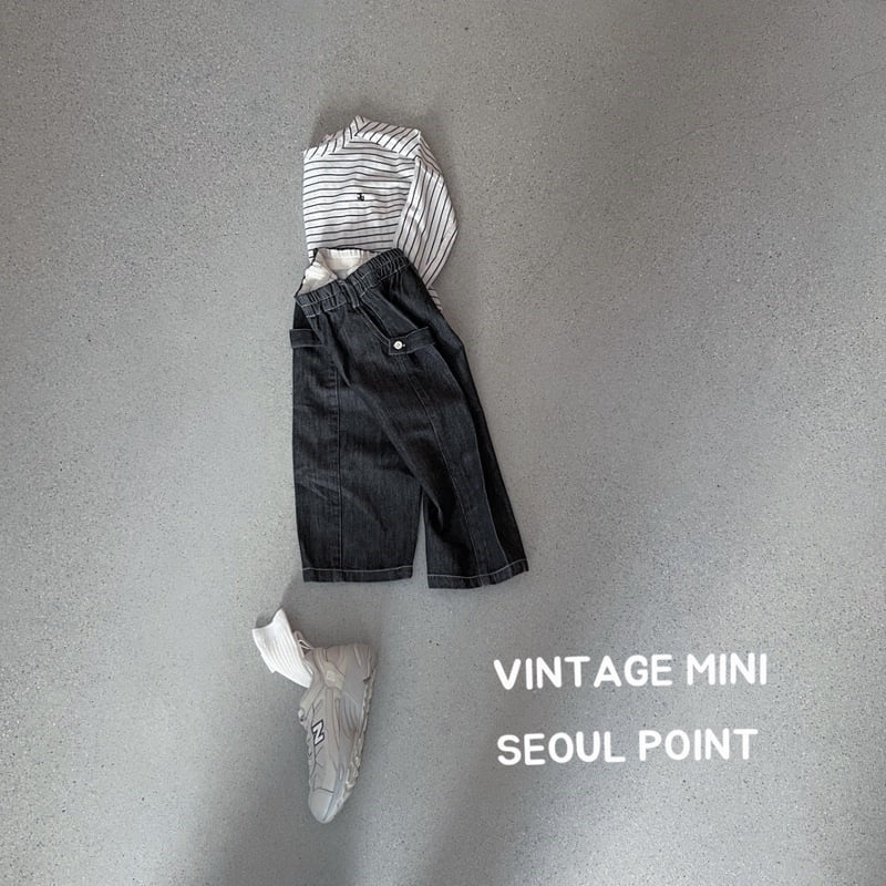 Minipoint - Korean Children Fashion - #minifashionista - Button Padded Denim Pants - 2