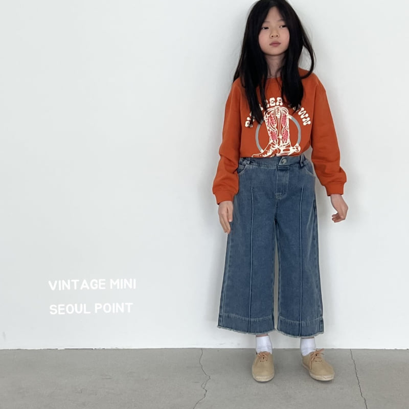 Minipoint - Korean Children Fashion - #minifashionista - Pintuck Denim Pants - 8