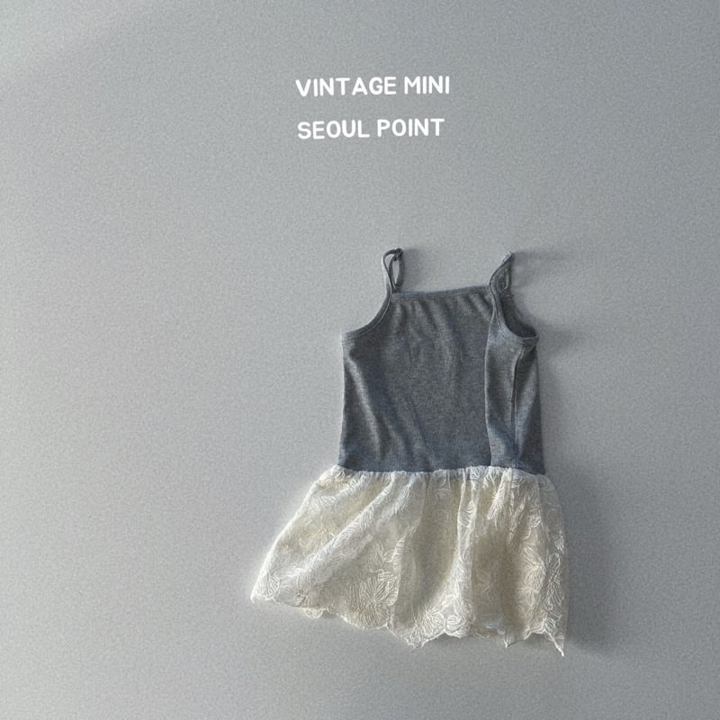 Minipoint - Korean Children Fashion - #prettylittlegirls - Lace Ribbed Layered One-piece