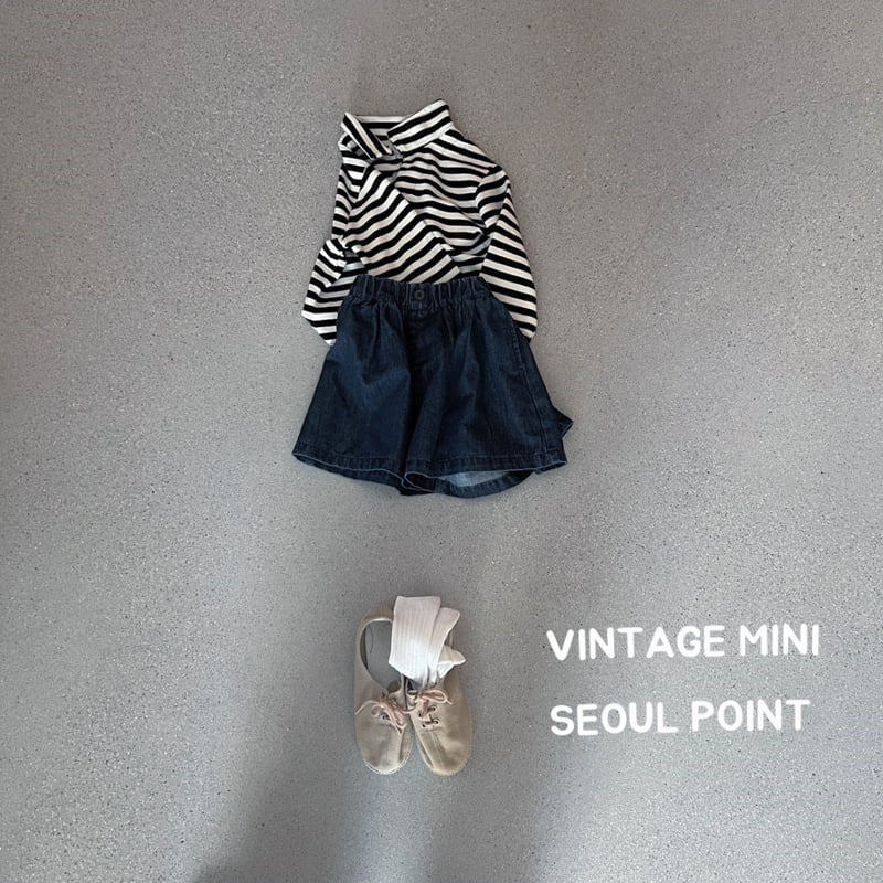 Minipoint - Korean Children Fashion - #prettylittlegirls - Stripe Collar Tee - 2