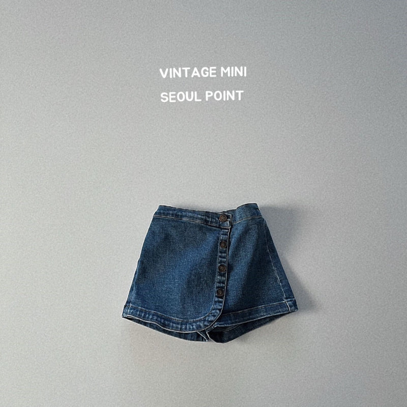 Minipoint - Korean Children Fashion - #prettylittlegirls - Button Denim Shorts Skirt