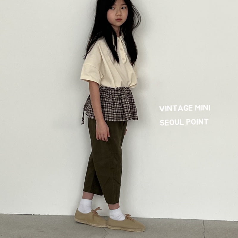 Minipoint - Korean Children Fashion - #prettylittlegirls - Check Brown Apron - 8