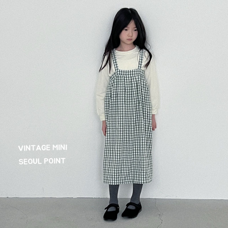 Minipoint - Korean Children Fashion - #stylishchildhood - Checked Shoulder One-piece - 7