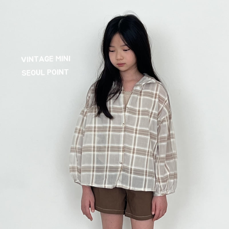 Minipoint - Korean Children Fashion - #stylishchildhood - Check Hood Button Shirt - 9
