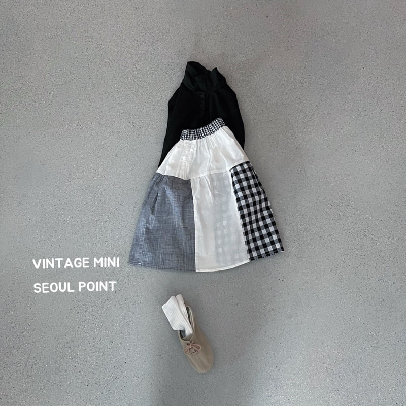 Minipoint - Korean Children Fashion - #stylishchildhood - Checked Felt Skirt - 2