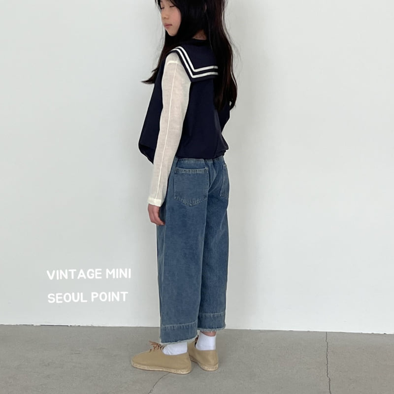 Minipoint - Korean Children Fashion - #stylishchildhood - Pintuck Denim Pants - 12