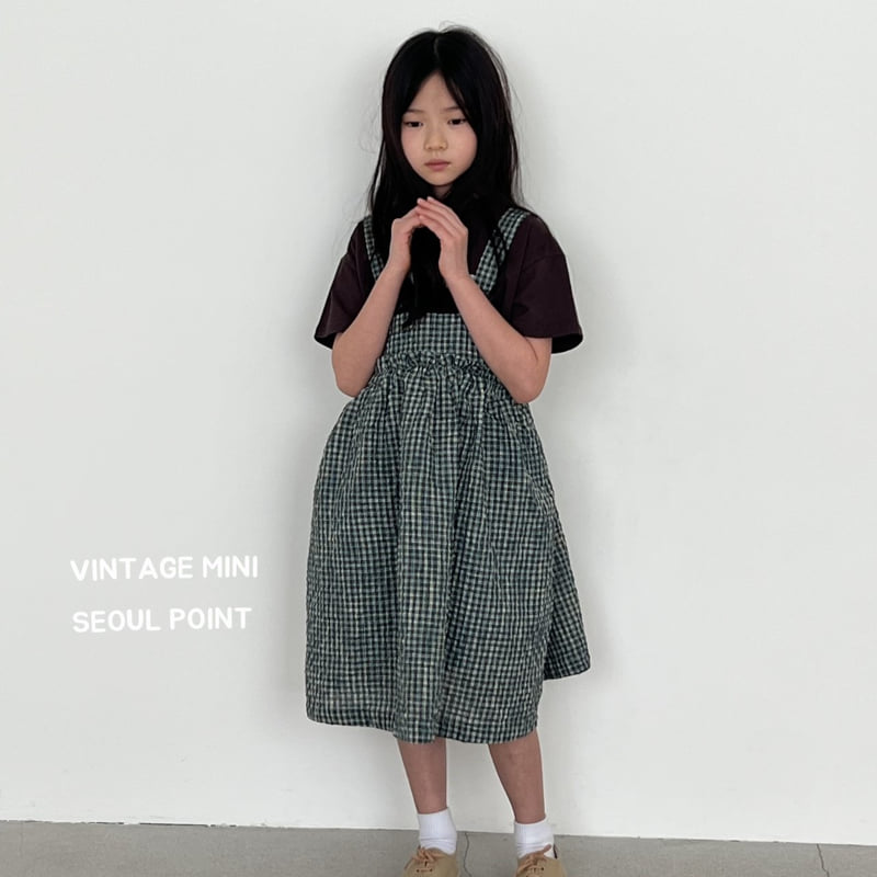 Minipoint - Korean Children Fashion - #stylishchildhood - Check Frill Suspenders One-piece - 9