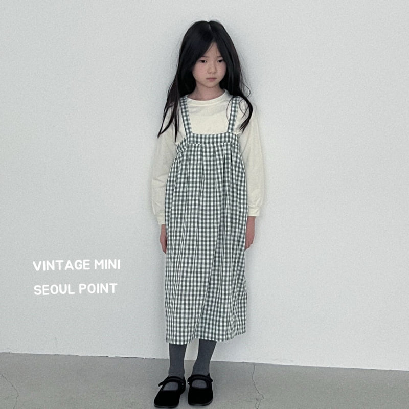 Minipoint - Korean Children Fashion - #todddlerfashion - Checked Shoulder One-piece - 5