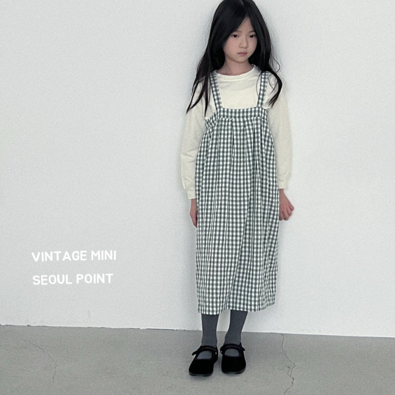 Minipoint - Korean Children Fashion - #toddlerclothing - Checked Shoulder One-piece - 6