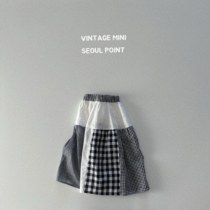 Minipoint - Korean Children Fashion - #toddlerclothing - Checked Felt Skirt
