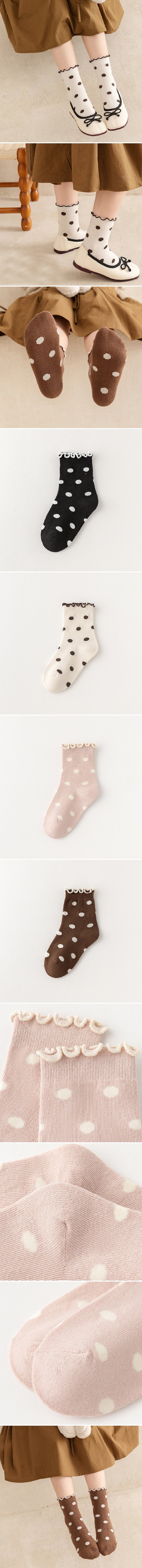 Miso - Korean Baby Fashion - #babyootd - Dot Wave Socks Set