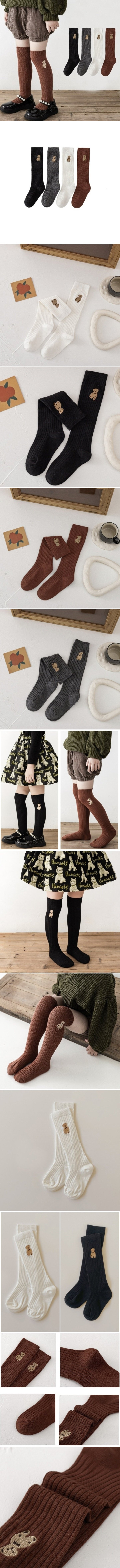 Miso - Korean Baby Fashion - #babywear - Bear Knee Socks