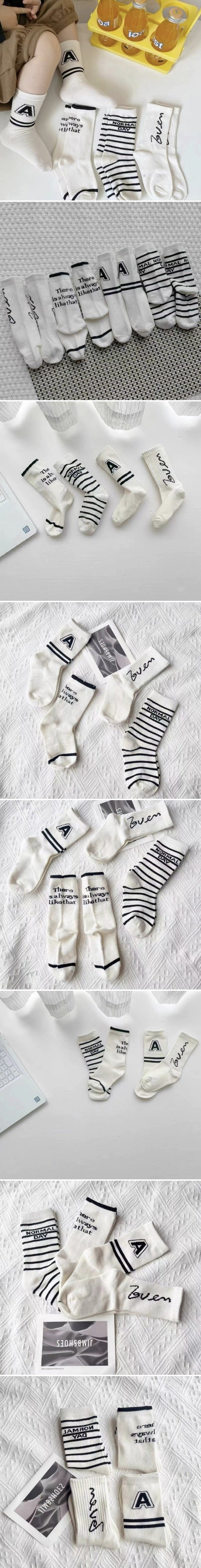 Miso - Korean Baby Fashion - #onlinebabyshop - Lettering Socks Set