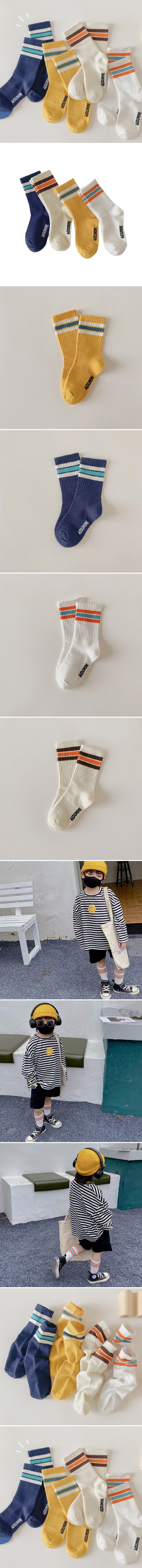 Miso - Korean Children Fashion - #kidzfashiontrend - Three-Line Socks