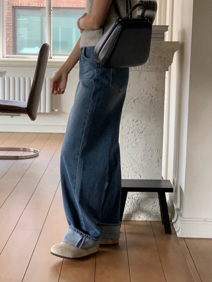 Moani - Korean Women Fashion - #momslook - Ayla Roll-up Wide Denim Pants - 10