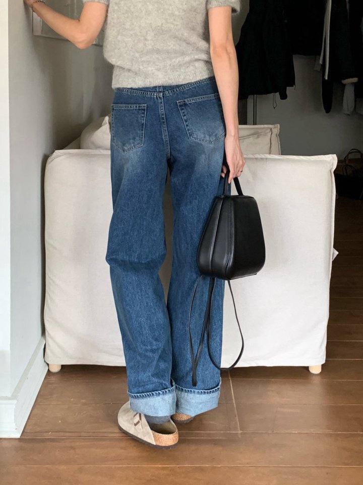 Moani - Korean Women Fashion - #momslook - Ayla Roll-up Wide Denim Pants - 6