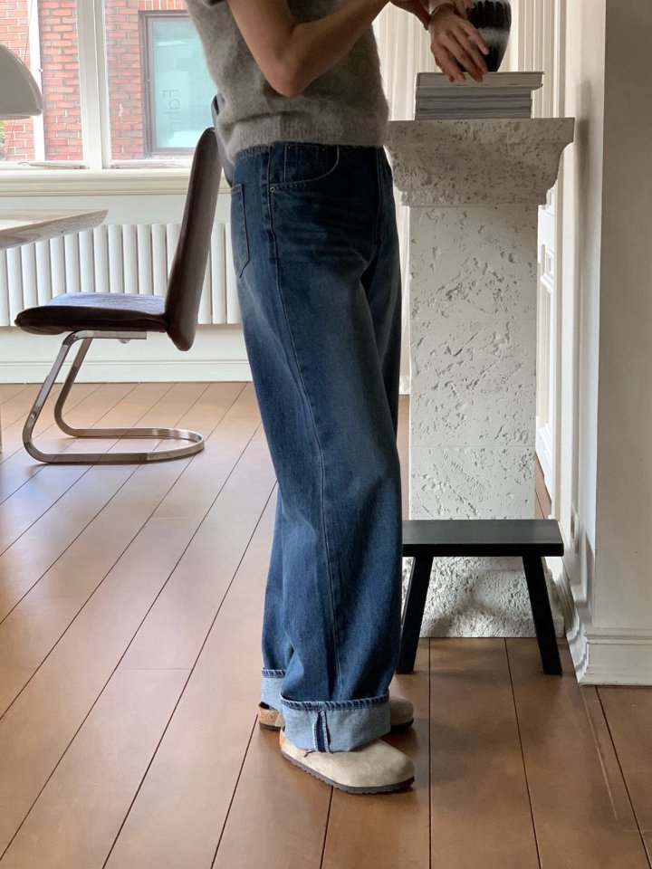 Moani - Korean Women Fashion - #momslook - Ayla Roll-up Wide Denim Pants - 8