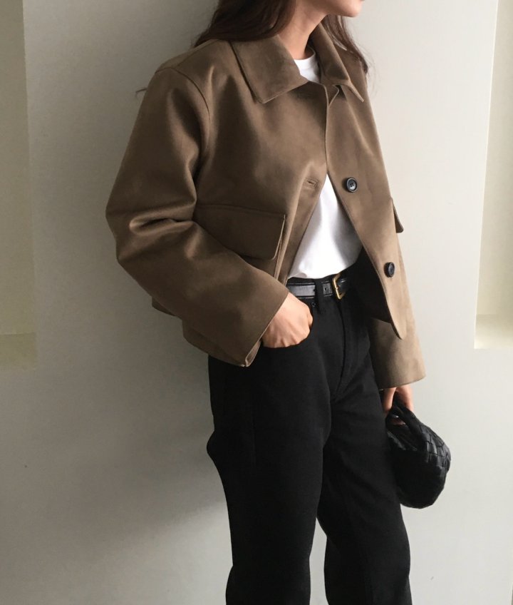 Moani - Korean Women Fashion - #momslook - Crop Suede Jacket - 10