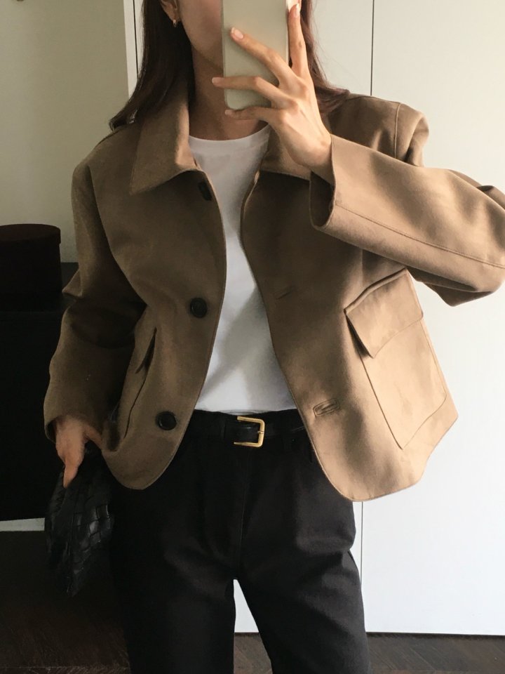 Moani - Korean Women Fashion - #momslook - Crop Suede Jacket - 2
