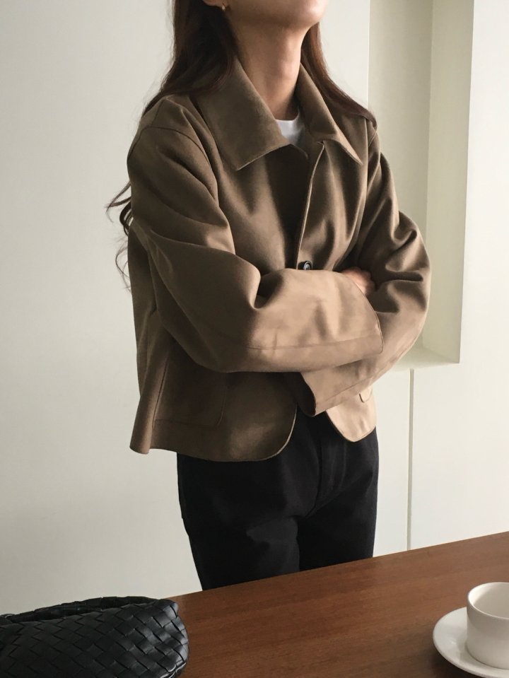 Moani - Korean Women Fashion - #momslook - Crop Suede Jacket - 6