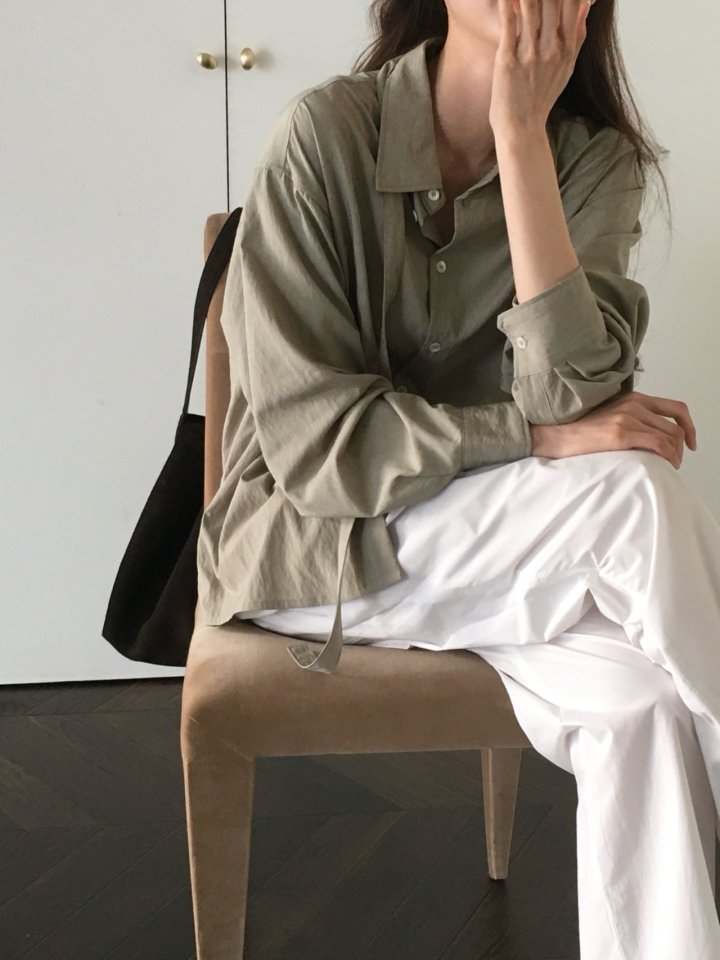 Moani - Korean Women Fashion - #momslook - Misty Over Tie Shirt - 9