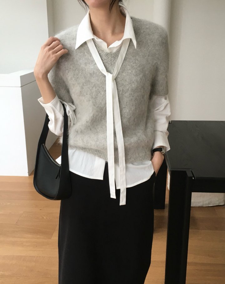 Moani - Korean Women Fashion - #momslook - Misty Over Tie Shirt - 9