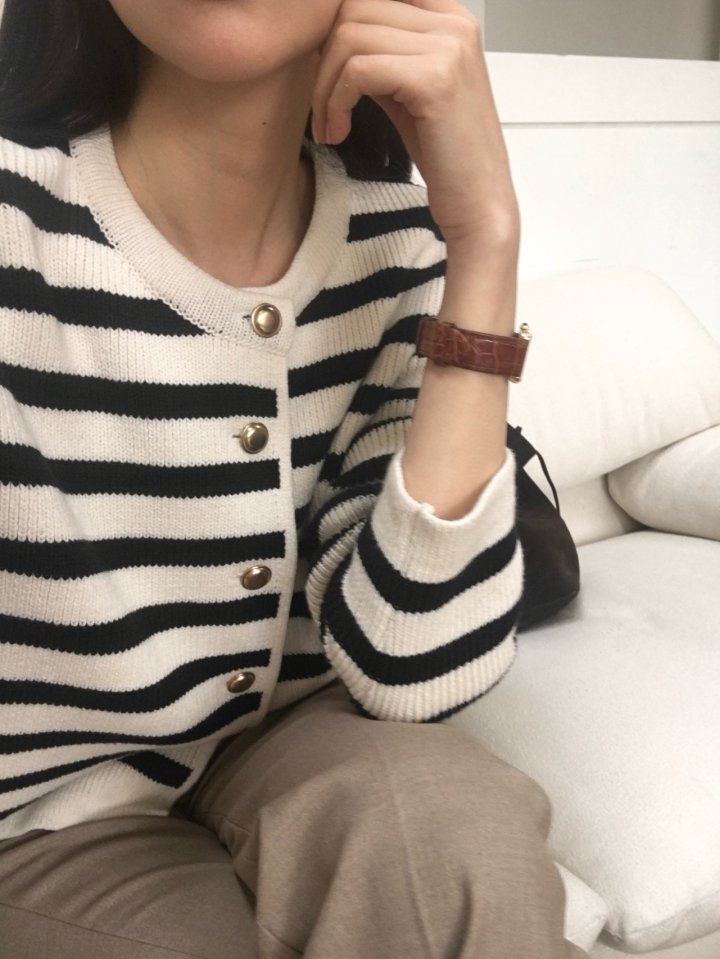 Moani - Korean Women Fashion - #womensfashion - French Stripe Cardigan - 4