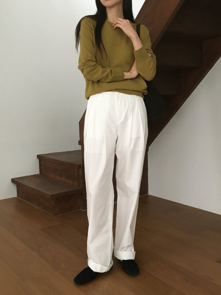 Moani - Korean Women Fashion - #momslook - Pintuck Cotton Wide Pants - 2