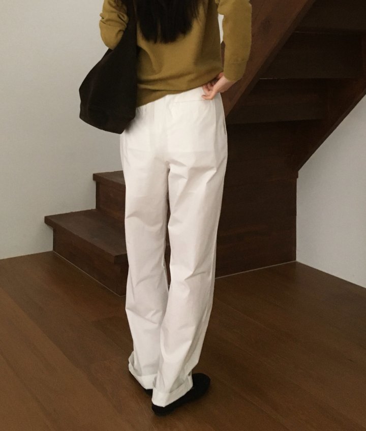 Moani - Korean Women Fashion - #momslook - Pintuck Cotton Wide Pants - 5