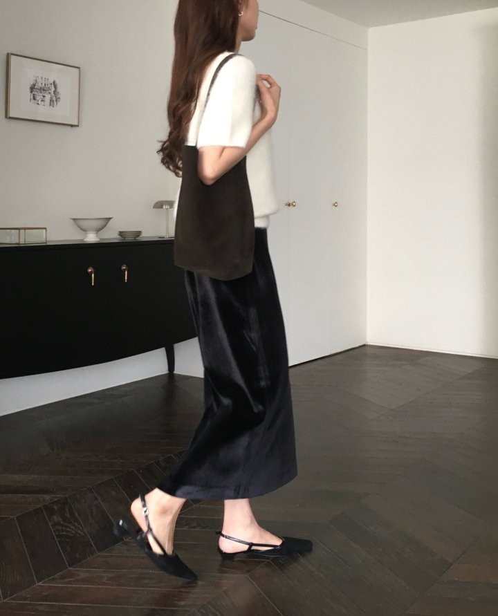 Moani - Korean Women Fashion - #momslook - Velvete Back Slit Skirt - 7