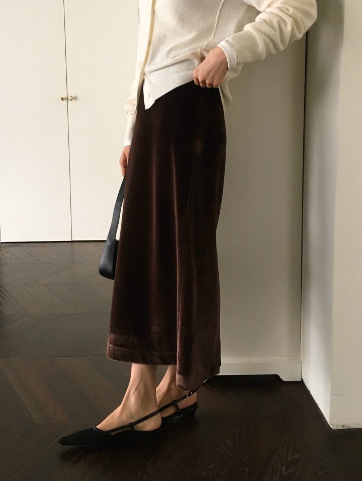 Moani - Korean Women Fashion - #momslook - Velvete Back Slit Skirt - 8