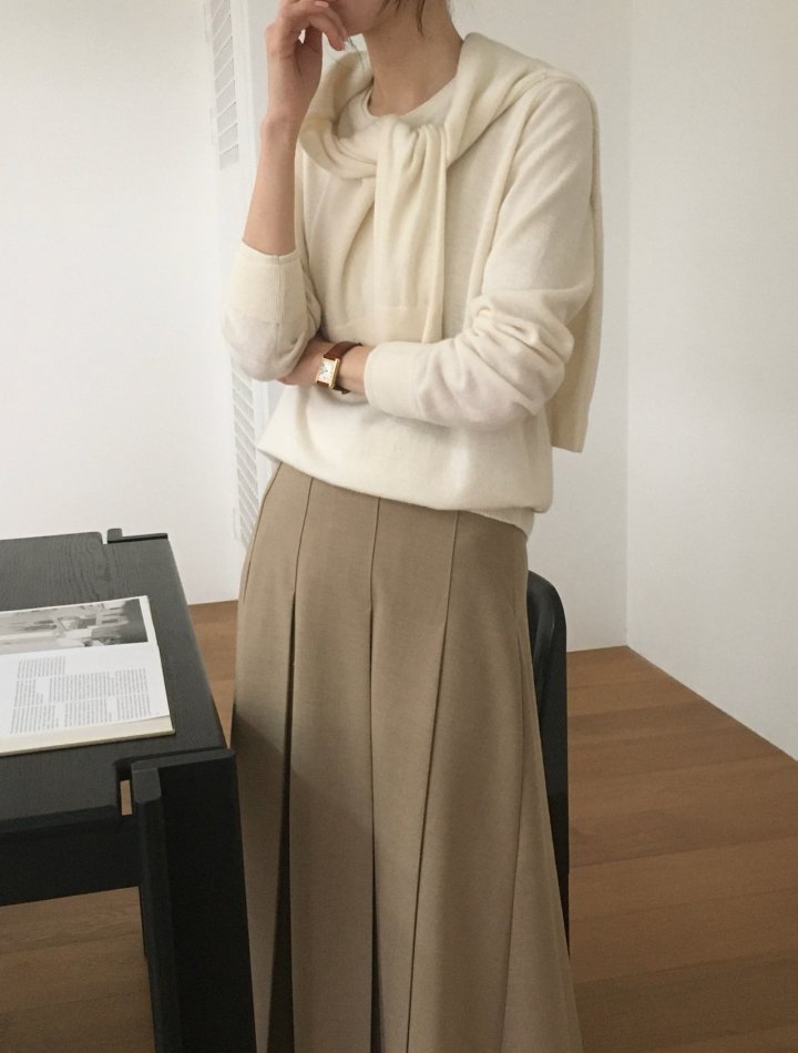 Moani - Korean Women Fashion - #momslook - Wool Cashmere Double Lipped Round Neck Knit Pullover - 10