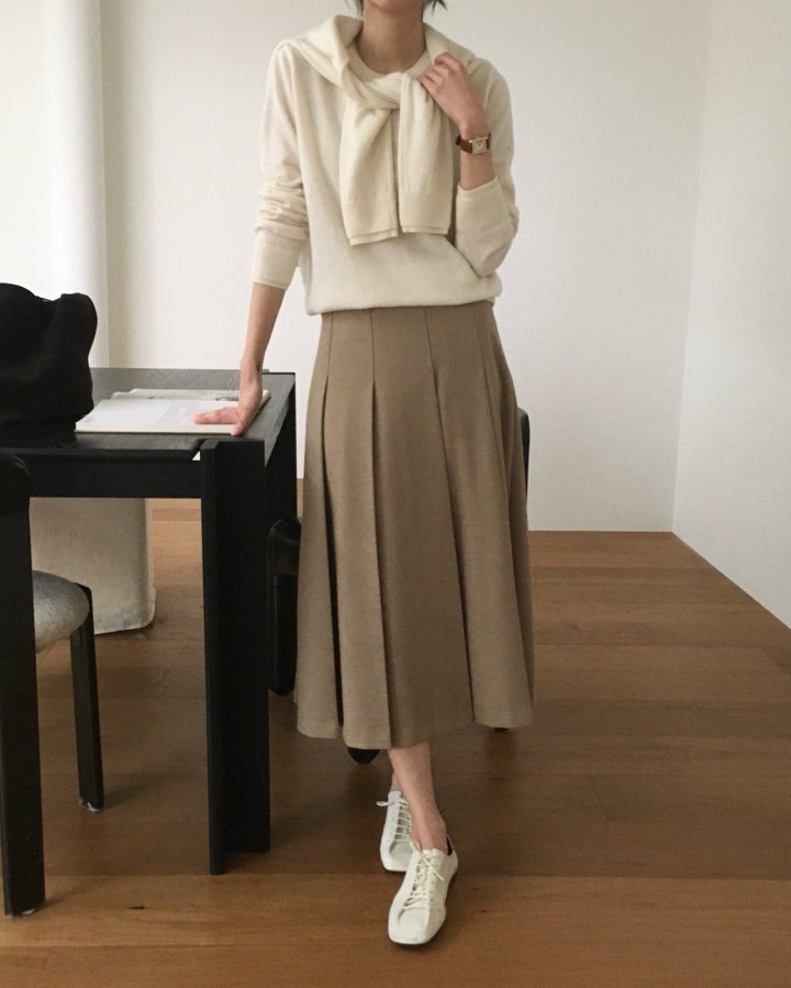 Moani - Korean Women Fashion - #momslook - Wool Cashmere Double Lipped Round Neck Knit Pullover - 8