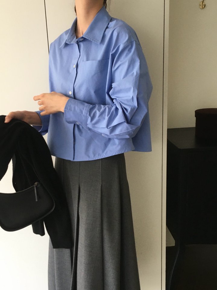 Moani - Korean Women Fashion - #restrostyle - Crop Pocket Shirt - 2