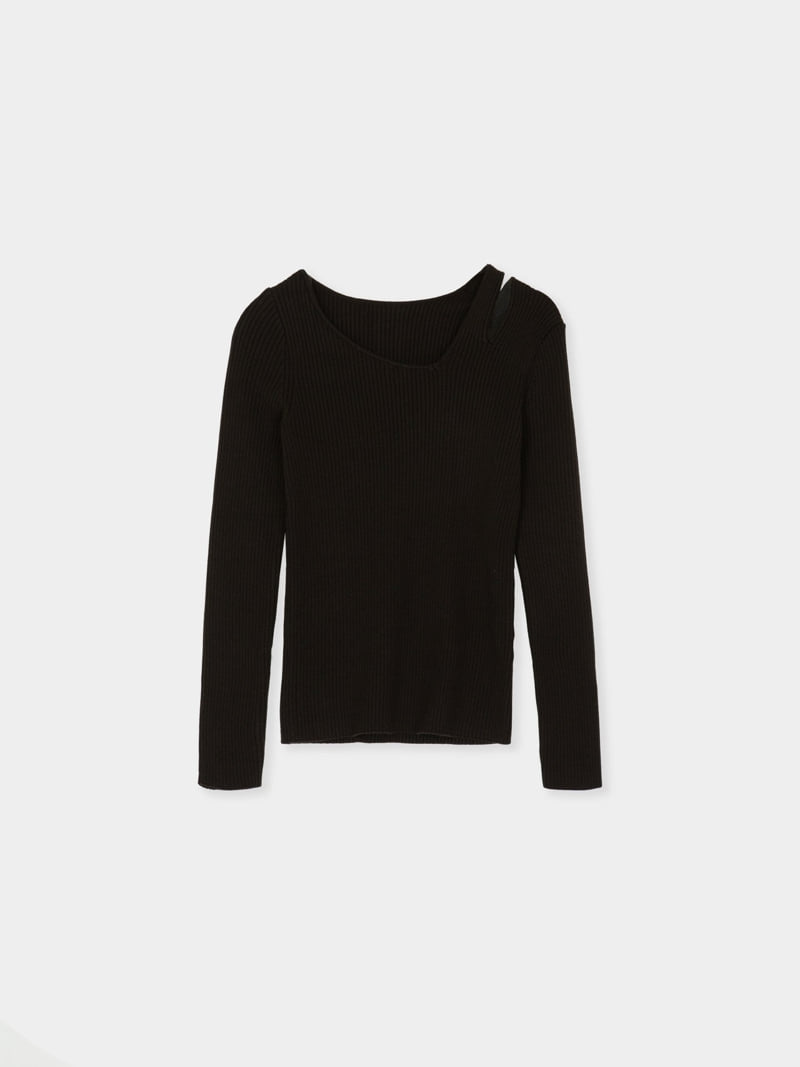 Moani - Korean Women Fashion - #shopsmall - Unbalanced Shoulder Cut-out Knit Top - 12