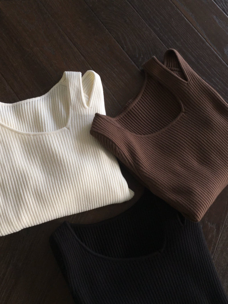 Moani - Korean Women Fashion - #thatsdarling - Unbalanced Shoulder Cut-out Knit Top - 12