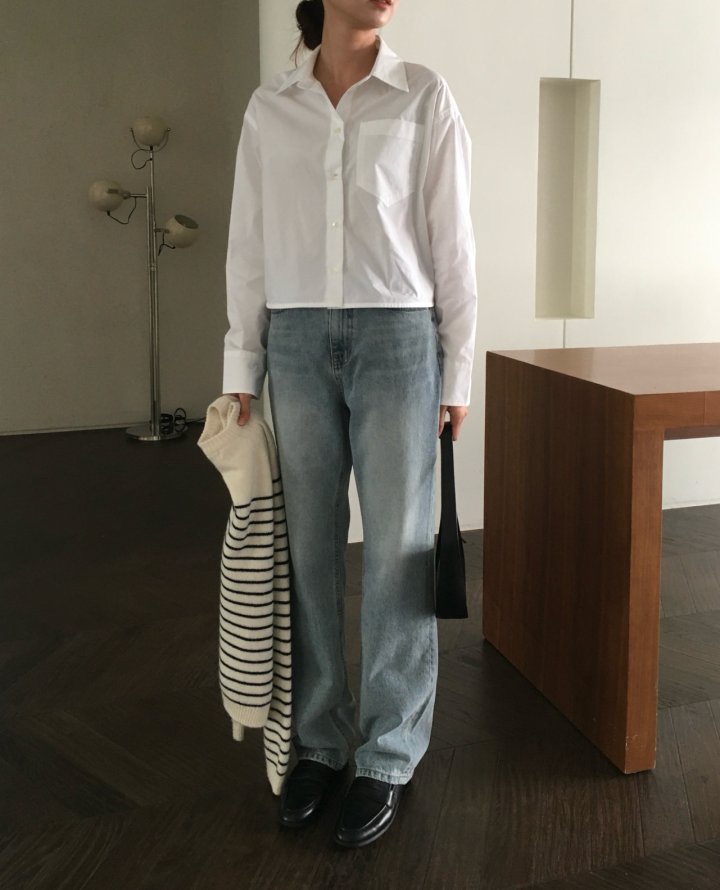 Moani - Korean Women Fashion - #shopsmall - Crop Pocket Shirt - 4